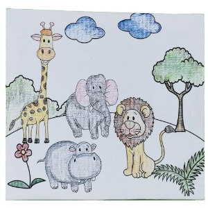 스케치 캔버스 1번 동물원 (15cm×20cm)  (나무 이제 별도 구매상품)